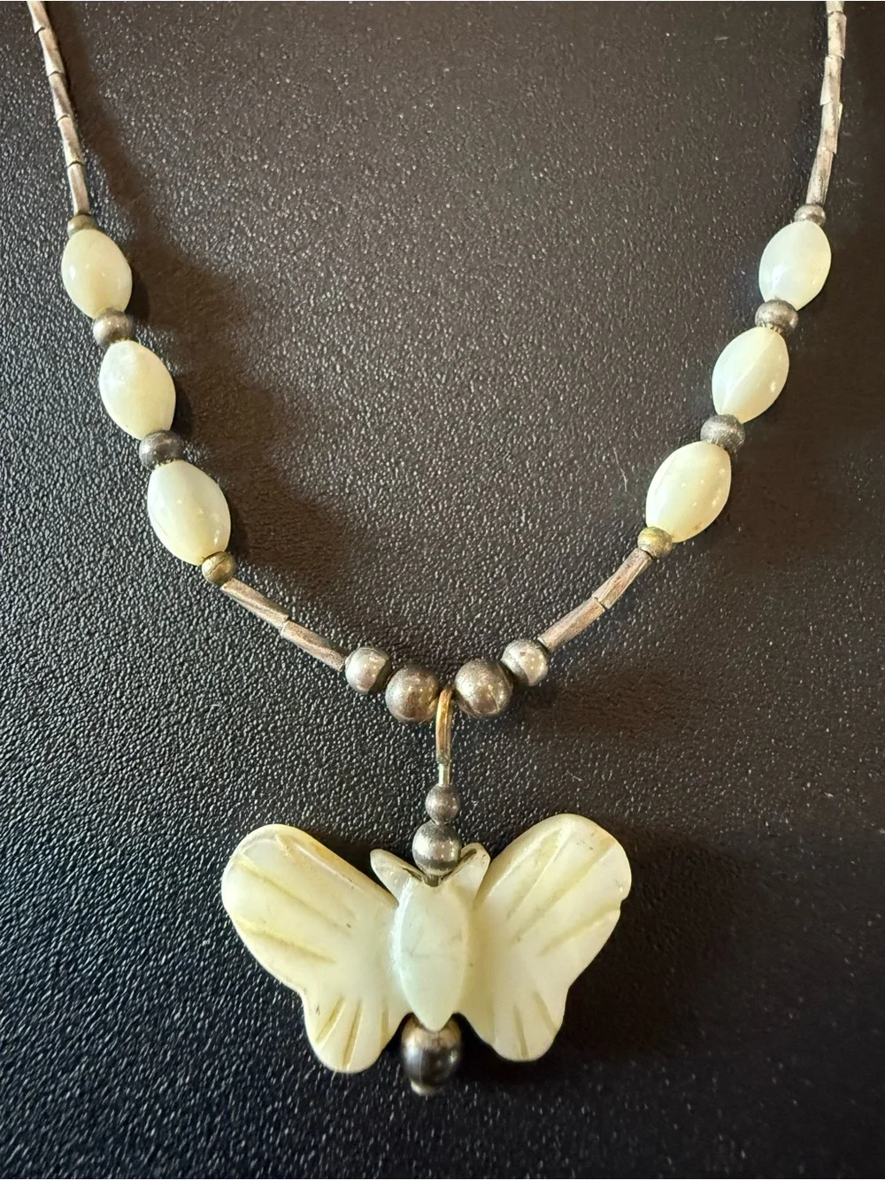 Vintage Mother of Pearl and Sterling Silver Necklace - Picture 1 of 3